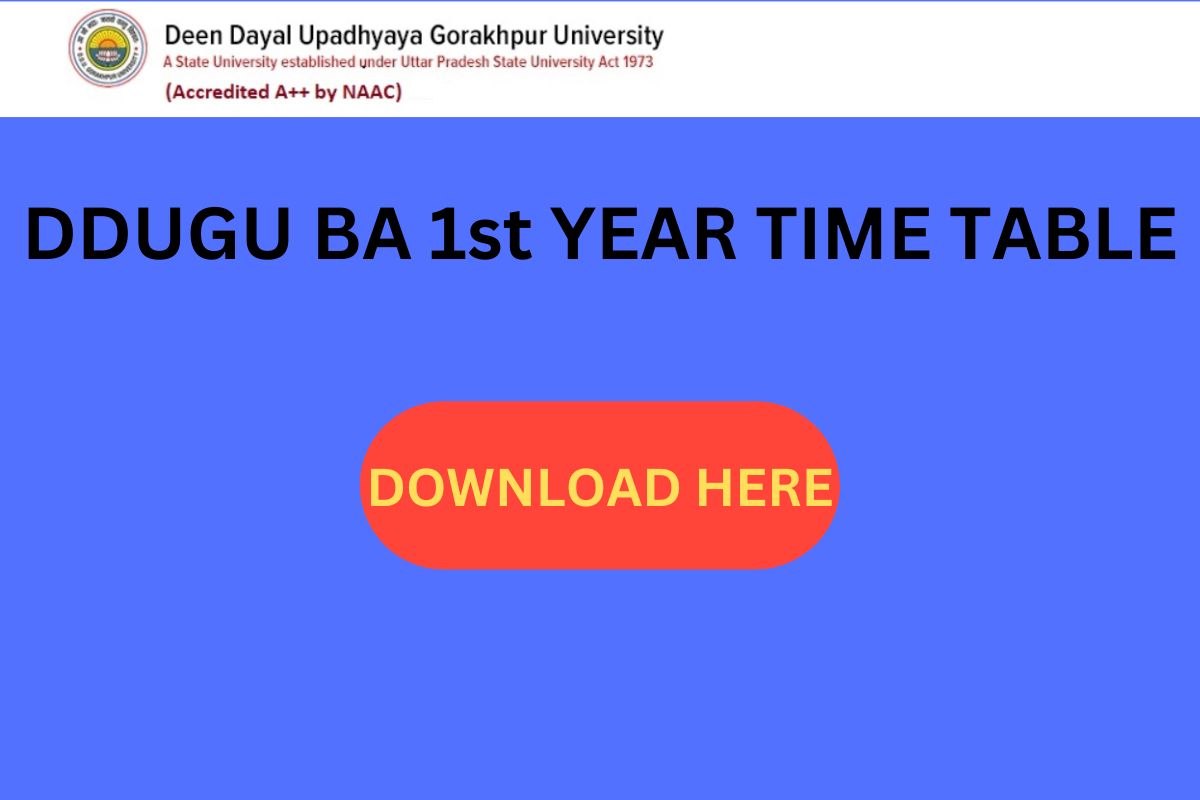 Ddugu Ba St Year Time Table Deen Dayal Upadhyaya Gorakhpur