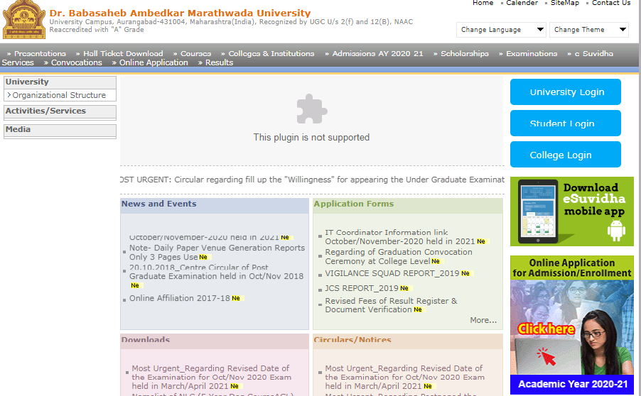 BAMU University BA BCom BSc Result 2021