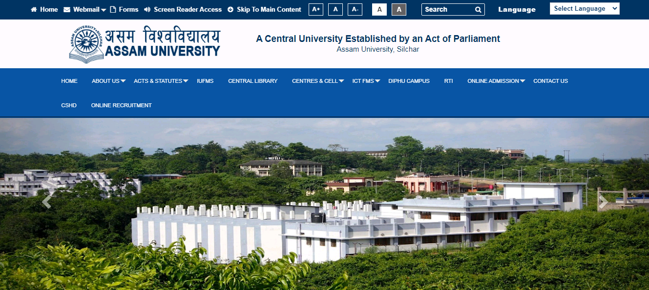 Assam University B.Com 3rd year Time Table