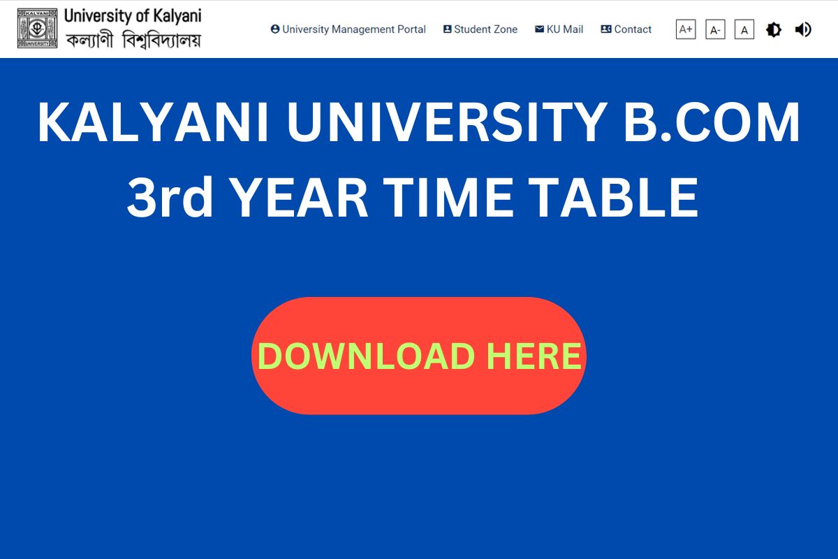 KALYANI UNIVERSITY B.COM 3rd YEAR TIME TABLE