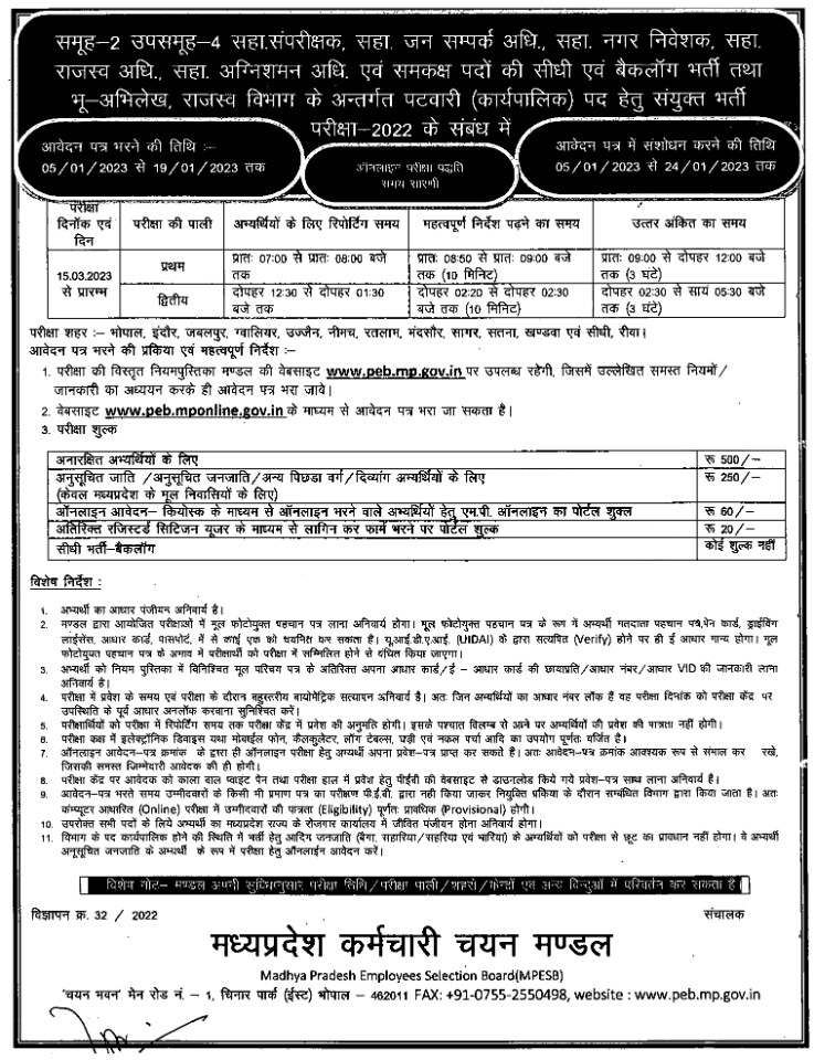 MP Patwari Recruitment 2022