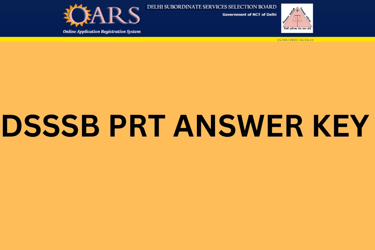 DSSSB PRT ANSWER KEY