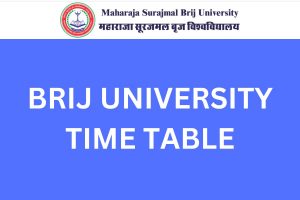 Brij University Time Table 2024 MSBU Bharatpur BA BSc BCom MA Exam Date ...